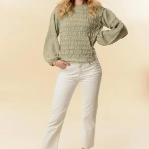 1828 Jumper med rynkade ränder Populär